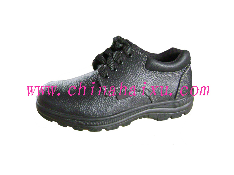 Black Steel Toe Leather Safety Shoes