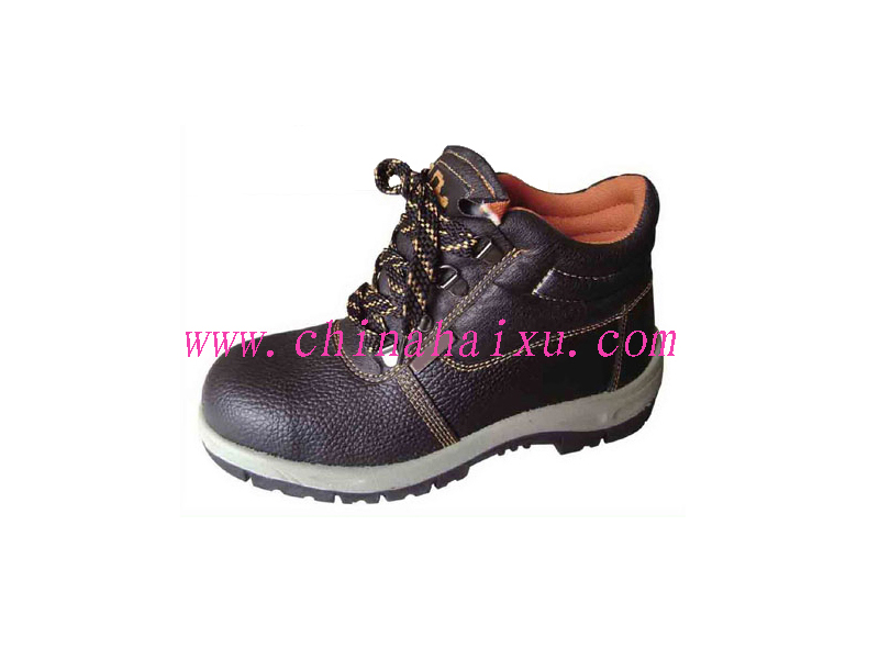 Black Men's Leather Safety Shoes