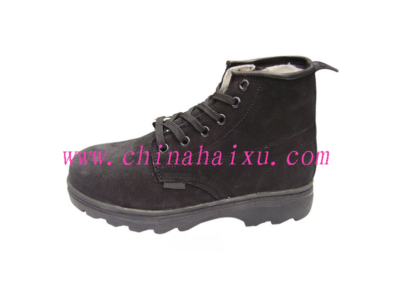 Cow Leather Plastic Toe Safety Shoes