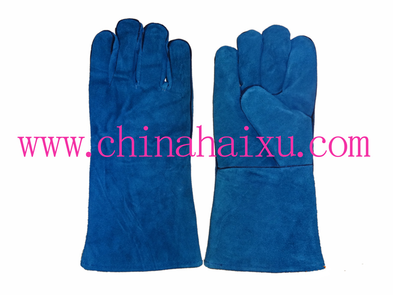 Cow split leather welding labor gloves