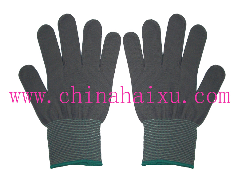 13 gauge black polyester knitted garden gloves