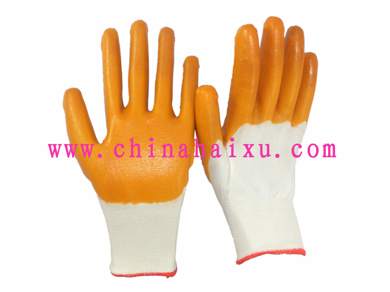 Yellow PVC dipped labor gloves