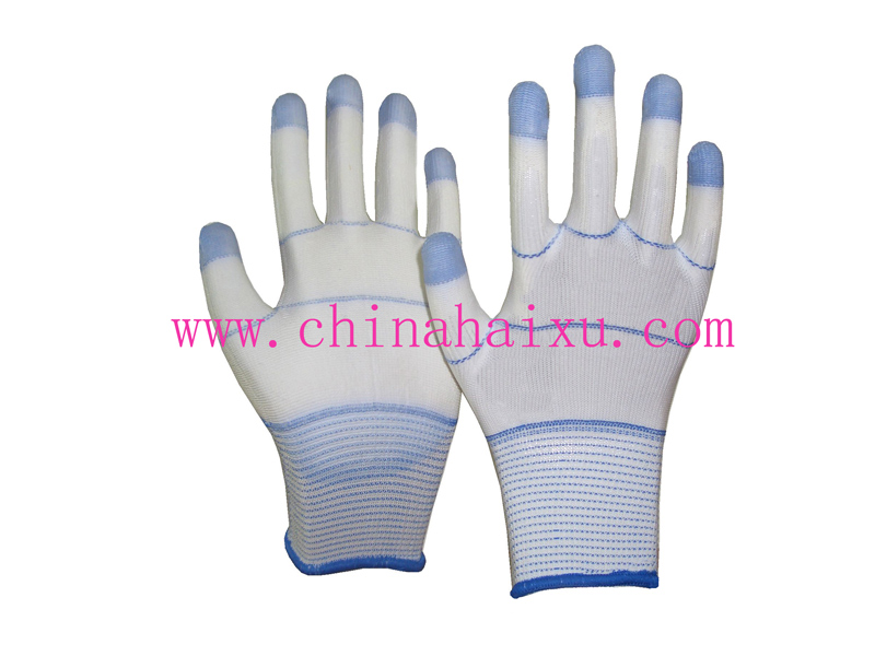 Colorized polyester knitted shell PU labor glove