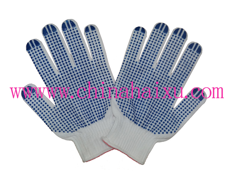 PVC dotted coated polyester shell safety gloves