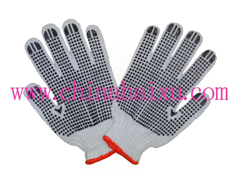 PVC dotted work protective gloves