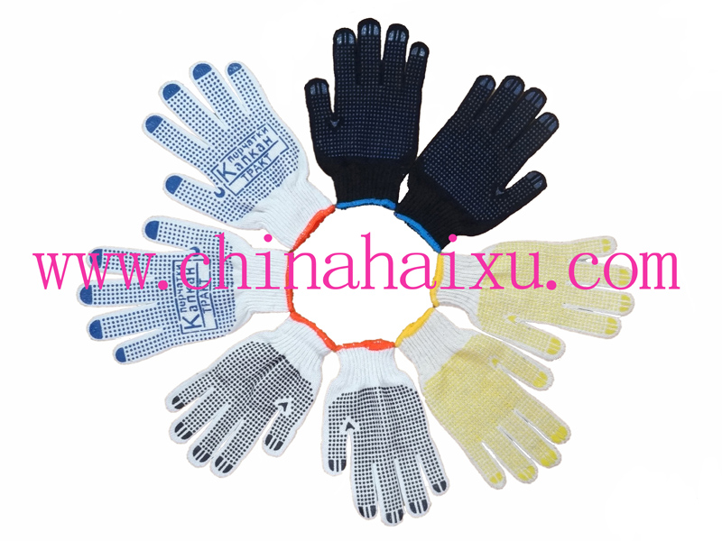 PVC dotted working safety gloves
