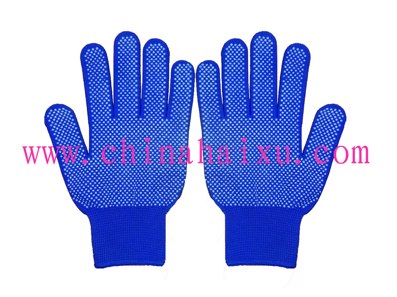 Polyester shell PVC coated anti-skidding work glove