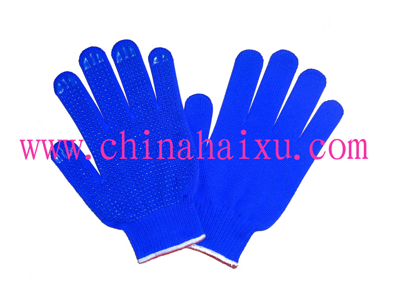 PVC dotted coated polyester safety labor gloves