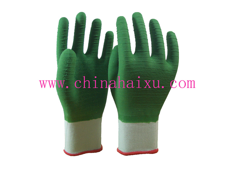 Polyester knit shell latex full coating protective gloves