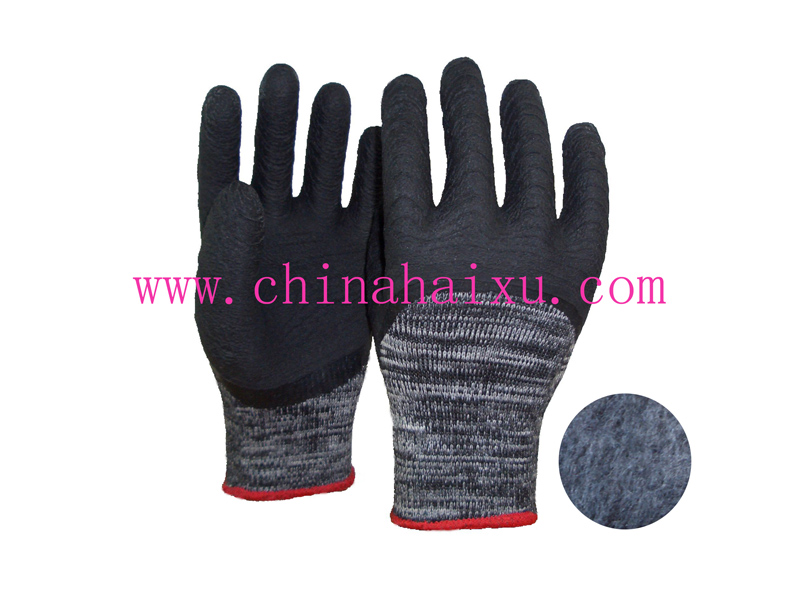 Latex 3/4 coated winter safety gloves
