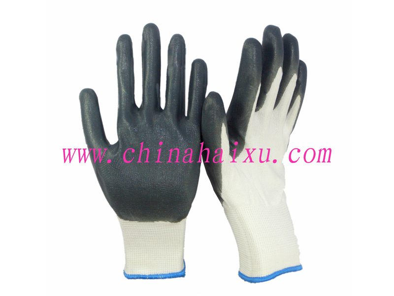 Safety working nitrile coated gloves